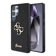 Guess для Galaxy S25 Ultra чехол Fixed Glitters 4G Big metal logo Hard Black