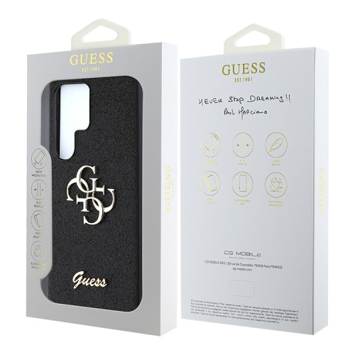 Guess для Galaxy S25 Ultra чехол Fixed Glitters 4G Big metal logo Hard Black