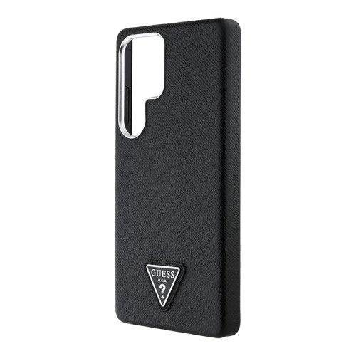 Guess для Galaxy S25 Ultra чехол PU Grained leather Triangle metal logo Hard Black (MagSafe)