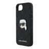 Karl Lagerfeld для iPhone 16e чехол PU Grained Monogram NFT Karl metal Head Hard Black