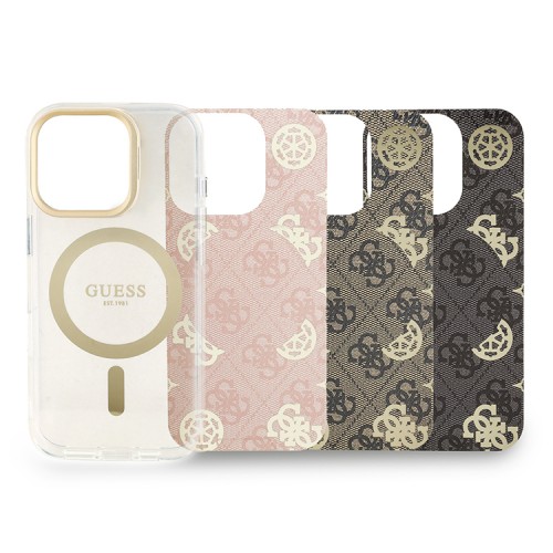 Guess для iPhone 16 Pro чехол PC/TPU Interchangable Backgrounds and Camera Stand Hard V5