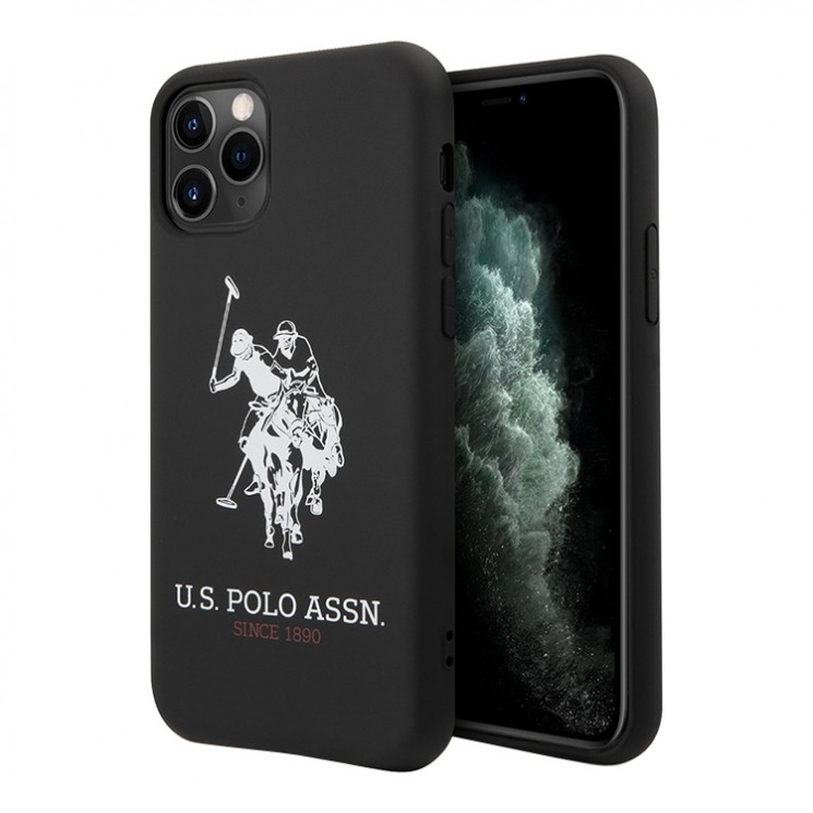 Чехол U.S. Polo Assn. Liquid Silicone Big horse Hard для iPhone 11 Pro, черный