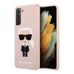 Чехол Karl Lagerfeld Liquid silicone Iconic Karl для Galaxy S21 Plus, розовый