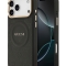 Guess для iPhone 17 Pro Max чехол PU Saffiano Peony Metal logo Gold camera Hard Black (MagSafe)