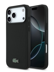 Lacoste для iPhone 17 Pro Max чехол PVC Metal Lacquer logo Hard Black (MagSafe)