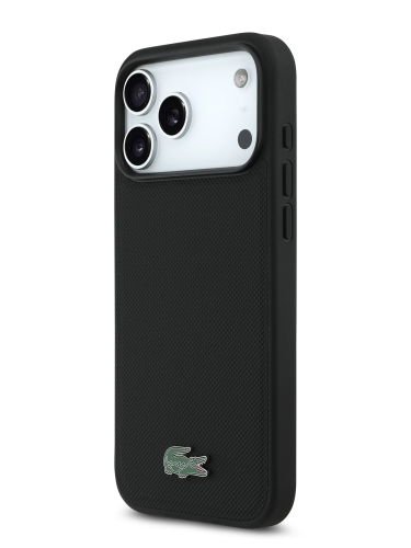 Lacoste для iPhone 17 Pro Max чехол PVC Metal Lacquer logo Hard Black (MagSafe)