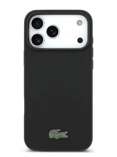 Lacoste для iPhone 17 Pro Max чехол PVC Metal Lacquer logo Hard Black (MagSafe)