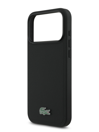 Lacoste для iPhone 17 Pro Max чехол PVC Metal Lacquer logo Hard Black (MagSafe)