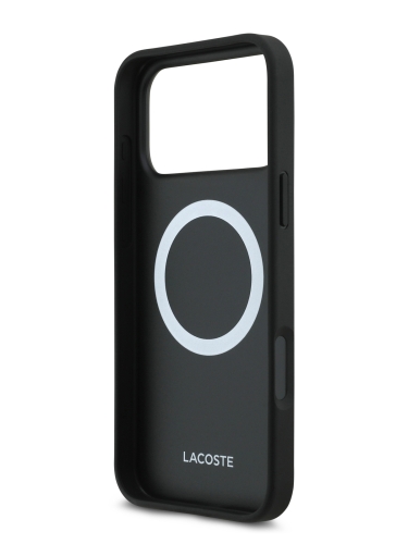 Lacoste для iPhone 17 Pro Max чехол PVC Metal Lacquer logo Hard Black (MagSafe)