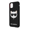 Чехол Karl Lagerfeld Liquid silicone Choupette Hard для iPhone 11, черный