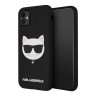 Чехол Karl Lagerfeld Liquid silicone Choupette Hard для iPhone 11, черный