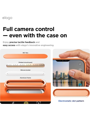 Elago для iPhone 17 Pro чехол Magnetic Silicone Orange (MagSafe)