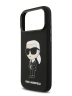 Karl Lagerfeld для iPhone 17 Pro чехол Liquid silicone NFT Karl Ikonik Metal Cam Hard Black (MagSafe)