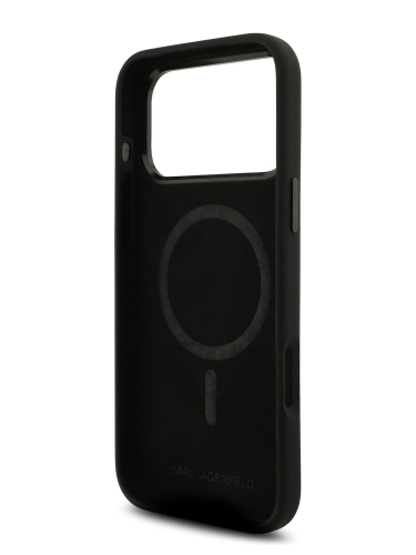 Karl Lagerfeld для iPhone 17 Pro чехол Liquid silicone NFT Karl Ikonik Metal Cam Hard Black (MagSafe)