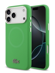 Lacoste для iPhone 17 Pro чехол Liquid silicone Lacquer Metal logo &amp; Camera Hard Estragon (MagSafe)
