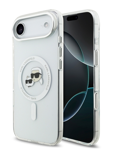 Karl Lagerfeld для iPhone Air чехол IML NFT Karl & Choupette Heads Metal camera Hard White (MagSafe)