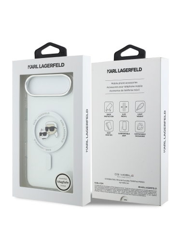 Karl Lagerfeld для iPhone Air чехол IML NFT Karl & Choupette Heads Metal camera Hard White (MagSafe)