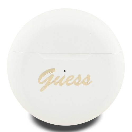 Guess Наушники TWS Bluetooth Small Round with Printed Script logo White