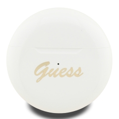 Guess Наушники TWS Bluetooth Small Round with Printed Script logo White