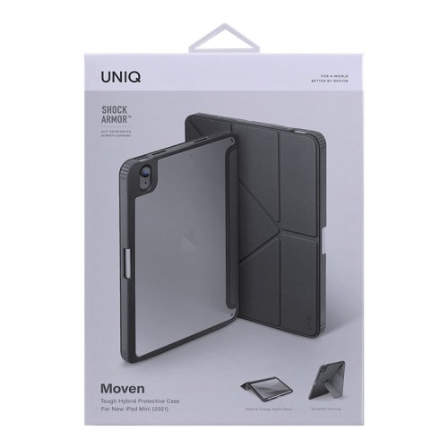 Чехол Uniq Moven для  iPad Mini 6 2021/Mini 7 2024 (A17 Pro), с отсеком для стилуса, серый