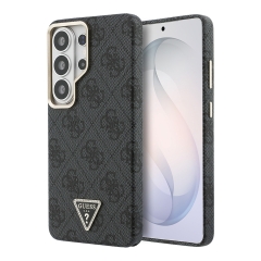 Guess для Galaxy S26 Ultra чехол PU 4G Triangle Diamond metal logo Gold camera Hard Black (MagSafe)