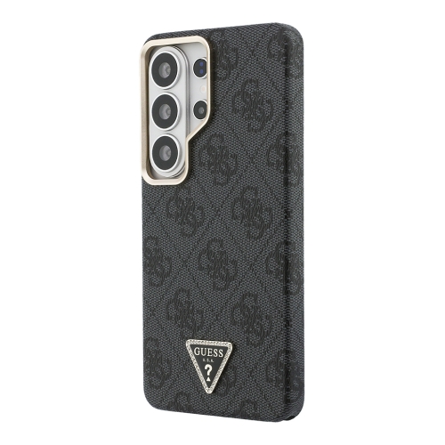 Guess для Galaxy S26 Ultra чехол PU 4G Triangle Diamond metal logo Gold camera Hard Black (MagSafe)