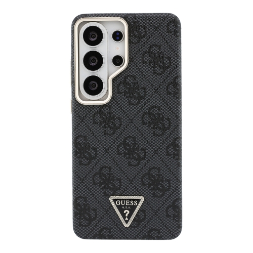 Guess для Galaxy S26 Ultra чехол PU 4G Triangle Diamond metal logo Gold camera Hard Black (MagSafe)