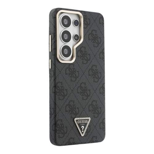 Guess для Galaxy S26 Ultra чехол PU 4G Triangle Diamond metal logo Gold camera Hard Black (MagSafe)