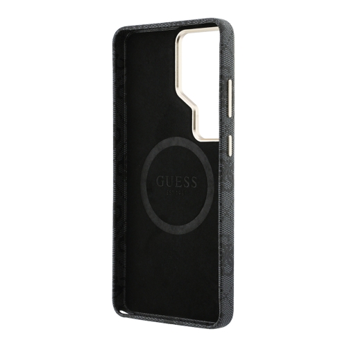 Guess для Galaxy S26 Ultra чехол PU 4G Triangle Diamond metal logo Gold camera Hard Black (MagSafe)