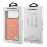 Karl Lagerfeld для iPhone 17 Pro чехол PU Full Wrapped Monogram Metal camera Hard Orange (MagSafe)