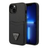 Чехол Guess PU Saffiano Double cardslot w Metal triangle logo Hard для iPhone 14 Plus, черный