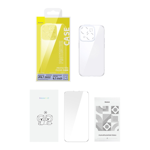 Чехол Baseus SuperCeramic Glass case +Tempered glass для iPhone 14 Plus, прозрачный