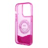 Чехол Lagerfeld Liquid glitter RSG logo Hard для iPhone 14 Pro, розовый