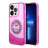 Чехол Lagerfeld Liquid glitter RSG logo Hard для iPhone 14 Pro, розовый
