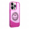Чехол Lagerfeld Liquid glitter RSG logo Hard для iPhone 14 Pro, розовый