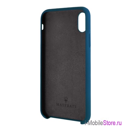 Чехол Maserati Silicone для iPhone XS Max, синий