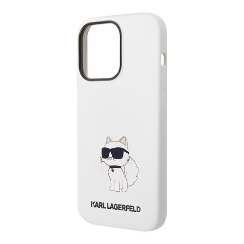Чехол Lagerfeld Liquid silicone NFT Choupette Hard для iPhone 14 Pro, белый (Magsafe)