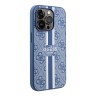 Чехол Guess PU 4G Stripes Hard для iPhone 14 Pro, голубой (MagSafe)