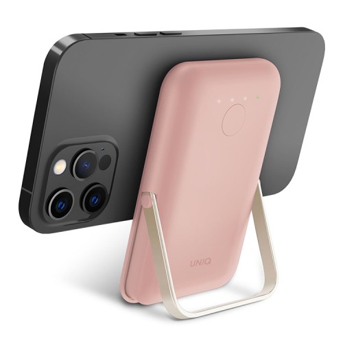 Uniq АКБ HOVEO 5000W Magnetic wireless 15W USB-C PD 20W with stand Pink