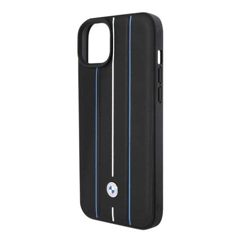 BMW для iPhone 15 чехол Signature Leather Hot stamp lines Hard Black