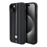BMW для iPhone 15 чехол Signature Leather Hot stamp lines Hard Black