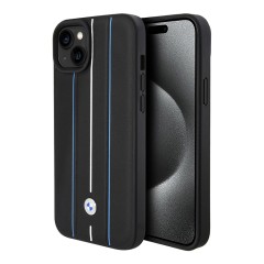 BMW для iPhone 15 чехол Signature Leather Hot stamp lines Hard Black