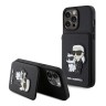 Karl Lagerfeld для iPhone 15 Pro Max чехол Cardslot Stand PU Saffiano NFT Karl & Choupette Hard Black