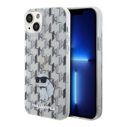 Karl Lagerfeld для iPhone 15 Plus чехол PC/TPU Monogram NFT Choupette Hard Transparent