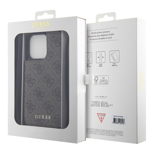 Guess для iPhone 15 Pro Max чехол Crossbody cardslots magnetic 4G Hard Brown