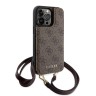 Guess для iPhone 15 Pro Max чехол Crossbody cardslots magnetic 4G Hard Brown