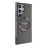 Guess для Galaxy S24 Ultra чехол PC/TPU Flowers Wreath Hard Black (MagSafe)