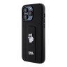 Karl Lagerfeld для iPhone 14 Pro Max чехол GripStand PU Saffiano NFT Choupette metal Hard Black