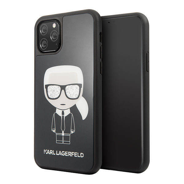 Чехол Karl Lagerfeld Double layer Iconic Karl Hard Glass для iPhone 11 Pro, черный