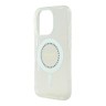 Guess для iPhone 16 Pro Max чехол PC/TPU Diamond Rhinestone Circle White (MagSafe)
